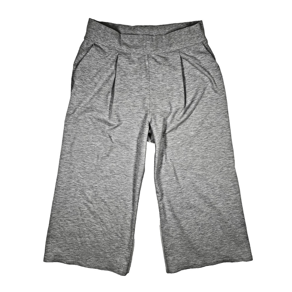 Lululemon Can You Feel The Pleat Wide Leg Crop Pant Women's 12 Gray *Flaw